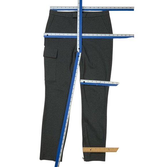 ATM Anthony Thomas Melillo Slim Stretch Cargo Ponte Pant 2 Charcoal Ankle Zip - Picture 4 of 12